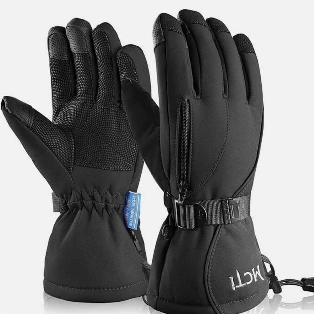 Black Winter Gloves with Zipper